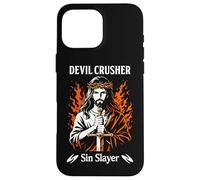 Custodia per iPhone 16 Pro Max Diavolo Crusher Sin Slayer Gesù Guerra Spirituale Cristiana