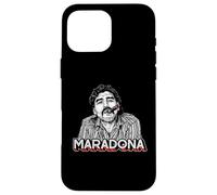 Custodia per iPhone 16 Pro Max Diego Maradona Vintage Sigaro Retro Calcio Icona