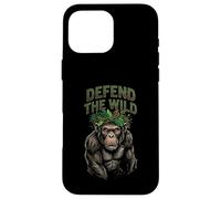 Custodia per iPhone 16 Pro Max Difendi la natura della fauna selvatica della conservazione degli scimpanzé selvatici