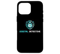 Custodia per iPhone 16 Pro Max Digital Detective Cybersecurity IT Specialist Analista Tech
