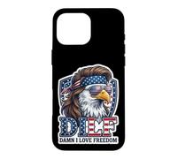 Custodia per iPhone 16 Pro Max DILF Damn I Love Freedom Eagle Funny Patriotic 4 luglio