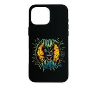 Custodia per iPhone 16 Pro Max Dilofosauro veleno tossico al neon di Jurassic Park