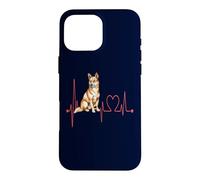 Custodia per iPhone 16 Pro Max Dingo Dog Heartbeat ECG divertente I miei cani sono il mio cardio