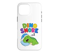 Custodia per iPhone 16 Pro Max Dino Snore - Divertente dinosauro che dorme T-rex Dino Lover per bambini
