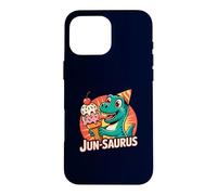 Custodia per iPhone 16 Pro Max Dinosauro Gelato Giugno Festa di Compleanno Jun-Saurus Pun