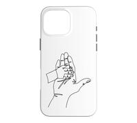 Custodia per iPhone 16 Pro Max Disegno a una linea: mani che raccontano storie