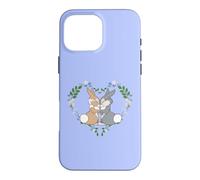 Custodia per iPhone 16 Pro Max Disney Bambi Thumper & Miss Bunny Floral Heart Valentine's