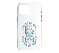 Custodia per iPhone 16 Pro Max Diver By Day Gamer By Night Scuba Diving Amante Istruttore