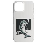 Custodia per iPhone 16 Pro Max Divertente affumicatore Dolphin Beer Dolphin Smoker
