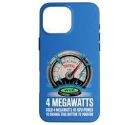 Custodia per iPhone 16 Pro Max Divertente AI 4 Megawatt GPU Power Web Critical Meter Tech Umorismo