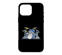 Custodia per iPhone 16 Pro Max divertente, batteristi, batteria, set, cartone animato, illustrazione