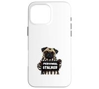 Custodia per iPhone 16 Pro Max Divertente carlino fan del proprietario del cane che cammina