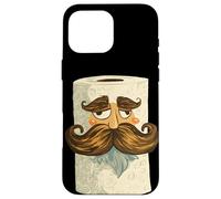 Custodia per iPhone 16 Pro Max Divertente costume da viso di carta igienica con barba