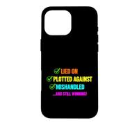 Custodia per iPhone 16 Pro Max Divertente detto bugiardo tramato contro Mishandled