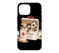 Custodia per iPhone 16 Pro Max Divertente gatto antidepressivo mamma papà bambini miao