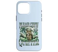 Custodia per iPhone 16 Pro Max Divertente gufo scontroso per favore mastica silenziosa luna Bootleg