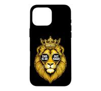 Custodia per iPhone 16 Pro Max Divertente leone che dice questo fuori rabbia sarcastico