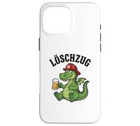 Custodia per iPhone 16 Pro Max Divertente Pompiere Drago Amante della birra autopompa