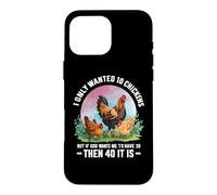 Custodia per iPhone 16 Pro Max Divertente proprietario dell'agricoltore di polli che dice, meme dell'azienda agricola del pollame del pollo