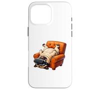 Custodia per iPhone 16 Pro Max Divertente Pug VR Gaming Dog Art