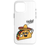 Custodia per iPhone 16 Pro Max Divertente Taco Indossare Sombrero Occhiali Da Sole Messicani Bambini Umorismo