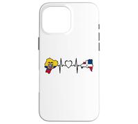 Custodia per iPhone 16 Pro Max Dominican Ecuadorian Heartbeat Ecuador Flag Heritage