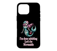 Custodia per iPhone 16 Pro Max Done Adulting Sassy Let's be Mermaids Divertente regalo a forma di teschio di zucchero
