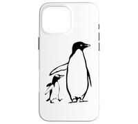Custodia per iPhone 16 Pro Max Due pinguini padre e il bambino pinguino