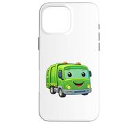 Custodia per iPhone 16 Pro Max Dumpy The Garbage Truck Sorridente Personaggio Design per Bambini