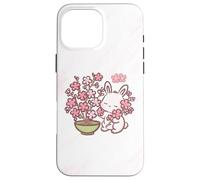 Custodia per iPhone 16 Pro Max Easter Bunny Pink Sakura Flower Cute Japanese Cherry Blossom