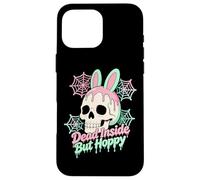 Custodia per iPhone 16 Pro Max Easter Dead Inside ma Hoppy Skull Bunny Pastel Goth