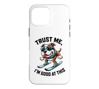 Custodia per iPhone 16 Pro Max Eccentrico Bulldog Sciatore Cartoon Design Fidati Im Good in This