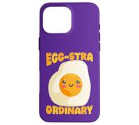 Custodia per iPhone 16 Pro Max Egg-Stra, simpatico gioco di parole a forma di uovo fritto