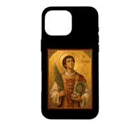 Custodia per iPhone 16 Pro Max Elegante icona cattolica di Santo Stefano