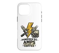 Custodia per iPhone 16 Pro Max Elettricista Caffè Volt Meter Vintage Distressed Power