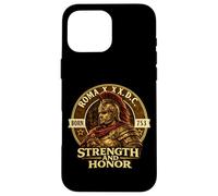 Custodia per iPhone 16 Pro Max Elmo Centurione Romano Forza Onore Antica Roma 753 AC