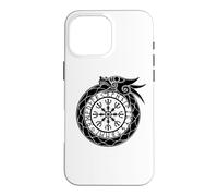 Custodia per iPhone 16 Pro Max Elmo del terrore di Ouroboros nordico