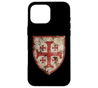 Custodia per iPhone 16 Pro Max Emblema della croce di Gerusalemme dei Cavalieri Templari