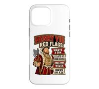 Custodia per iPhone 16 Pro Max Enrico VIII Bandiere Rosse Divertente Tudor Storia Inglese