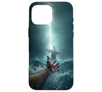 Custodia per iPhone 16 Pro Max Epic Bible Story Christian Graphic - Jesus Saving Peter