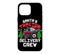 Custodia per iPhone 16 Pro Max Equipaggio di consegna del trattore di Babbo Natale