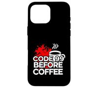 Custodia per iPhone 16 Pro Max ER Nurse Code 99 Before Coffee Medical Humor