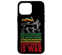 Custodia per iPhone 16 Pro Max EVERYWHERE IS WAR Discorso Haile Selassie Leone Giuda Reggae