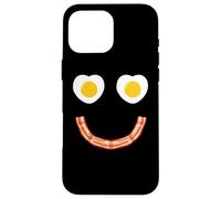 Custodia per iPhone 16 Pro Max Face Eggs And Bacon Ham Breakfast Smile