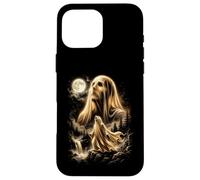 Custodia per iPhone 16 Pro Max Fantasma che ulula alla luna Meme Costume di Halloween 2026