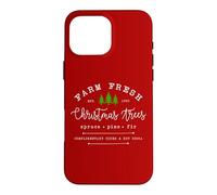 Custodia per iPhone 16 Pro Max Farm Fresh Xmas Tree, Pine Retro Vintage Graphic Christmas