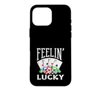 Custodia per iPhone 16 Pro Max Feelin Lucky Casino che gioca le carte da poker Vegas Chips