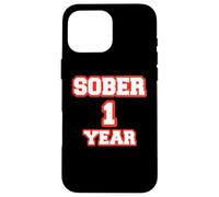 Custodia per iPhone 16 Pro Max Felice Sobriety 1 Anno Cool Anniversary Red Sobriety