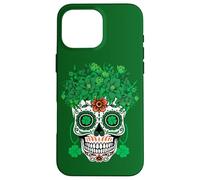 Custodia per iPhone 16 Pro Max Festa di San Patrizio Paddy Shamrock Dia De Los Muertos