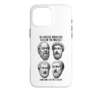 Custodia per iPhone 16 Pro Max Filosofia divertente Socrate Aurelio Aristotele Platone Messe